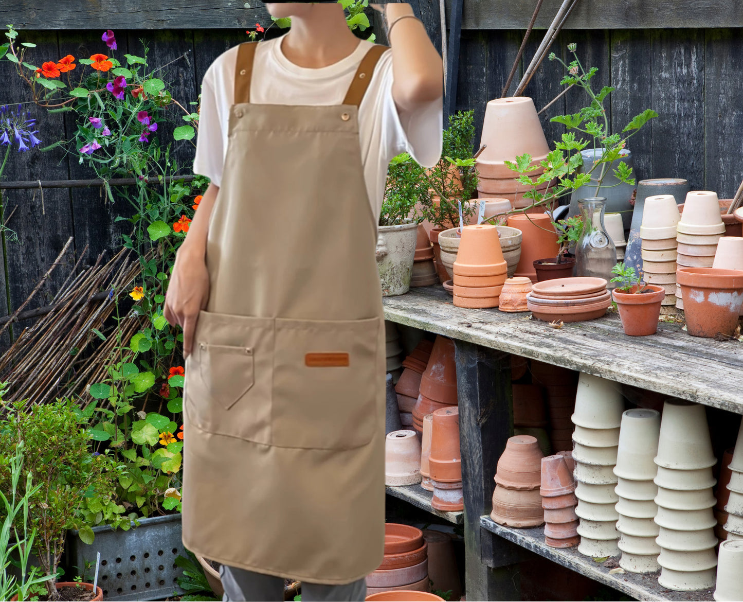 Gardening Apron with Cross-Back Straps