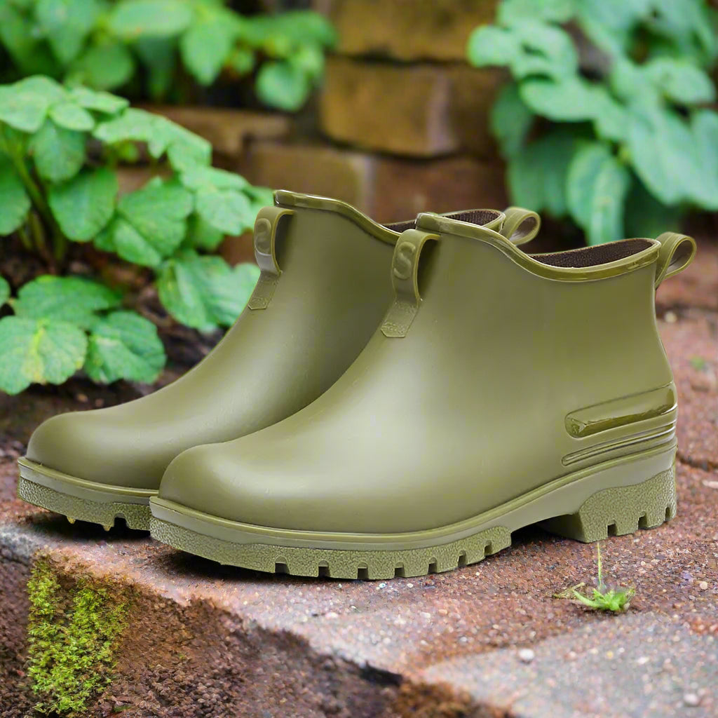 Ankle Garden Boots | Waterproof Slip-On Footwear for Yard, Rain & Greenhouse Work - Unisex