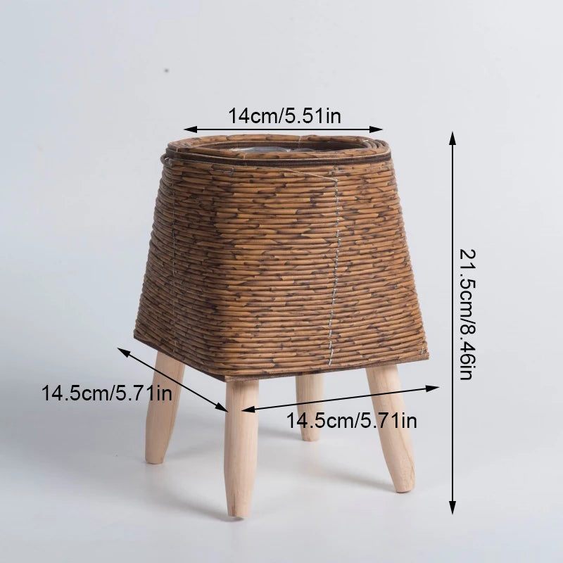 Nordic Rattan Planter with Legs – Faux Woven Flower Pot | Lightweight, Durable & Stylish | Field & Forage Home Garden Decor