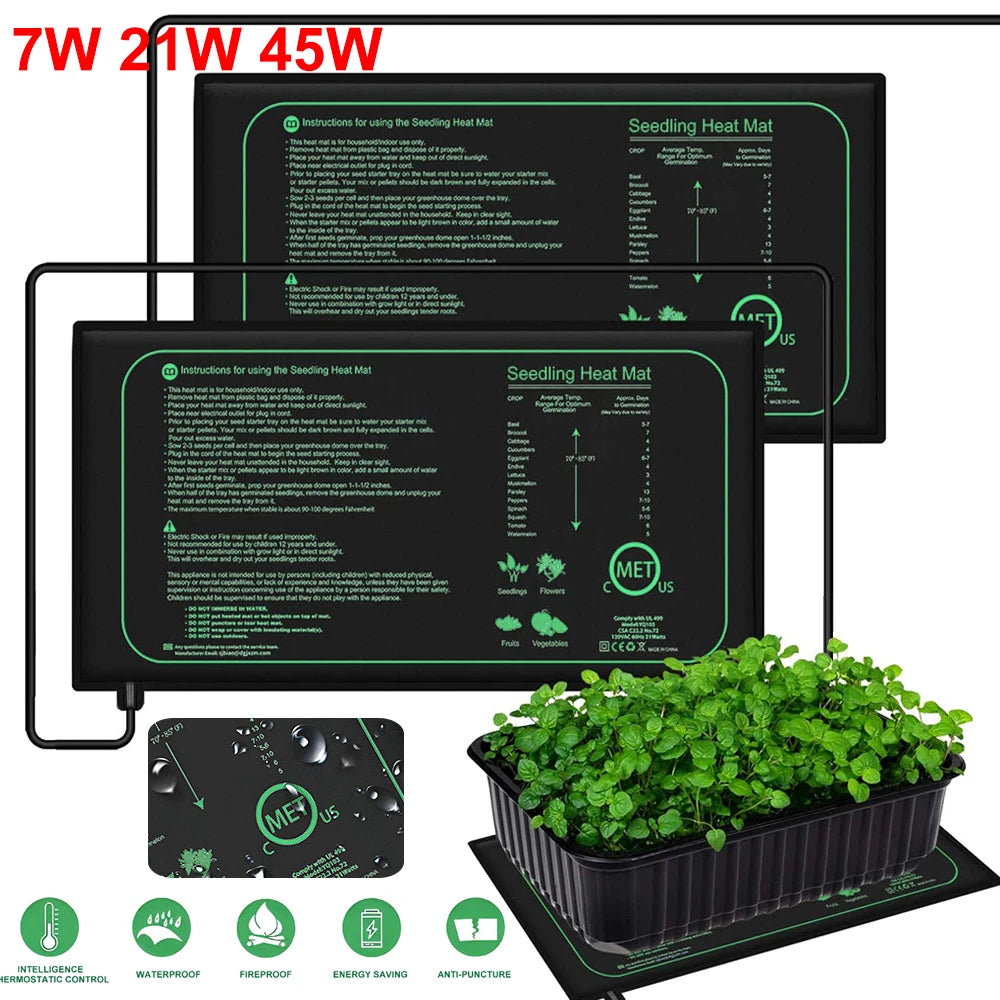 Seedling Heat Mat | Waterproof Germination Pad for Indoor Plants & Propagation | Multiple Sizes