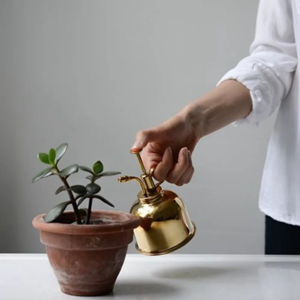 Vintage Brass Plant Mister | Metal Spray Bottle for Houseplants & Succulents | Gold or Rose Gold Finish