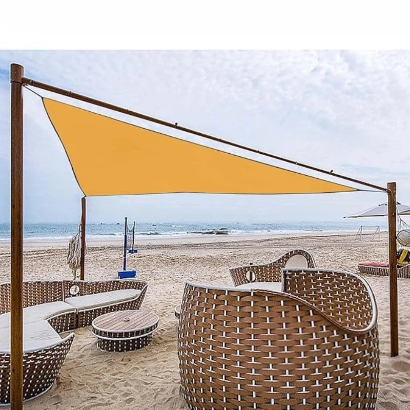 Triangle Shade Sail Canopy | 3x3x3m Waterproof Sun Cover | Outdoor Garden, Market, or Patio Awning | Gray, Orange, or Green