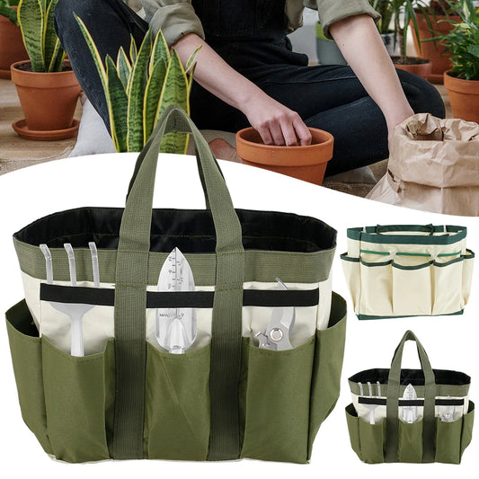 Garden Tool Tote Bag | 600D Oxford Cloth with Reinforced Base & Multiple Pockets | Durable Carry-All for Garden & Home Use