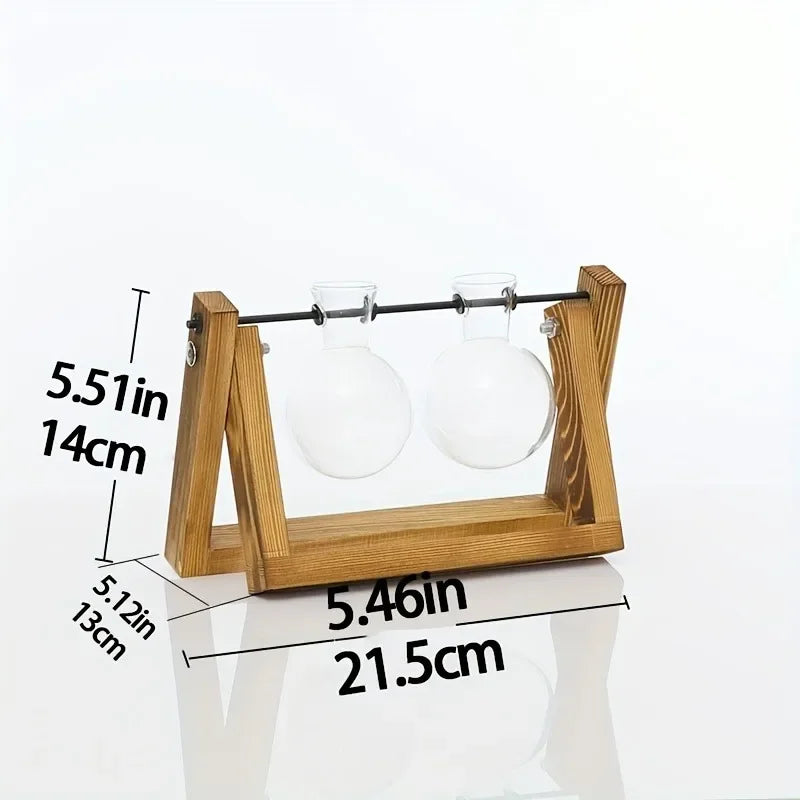 Plant Propagation Station | Wooden Stand with Glass Bulb Vases | Vintage Indoor Hydroponic Planter | 1, 2, or 3 Bulb Holder