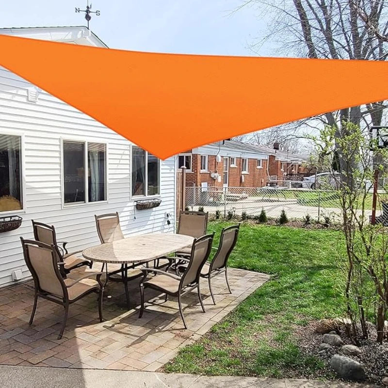 Triangle Shade Sail Canopy | 3x3x3m Waterproof Sun Cover | Outdoor Garden, Market, or Patio Awning | Gray, Orange, or Green