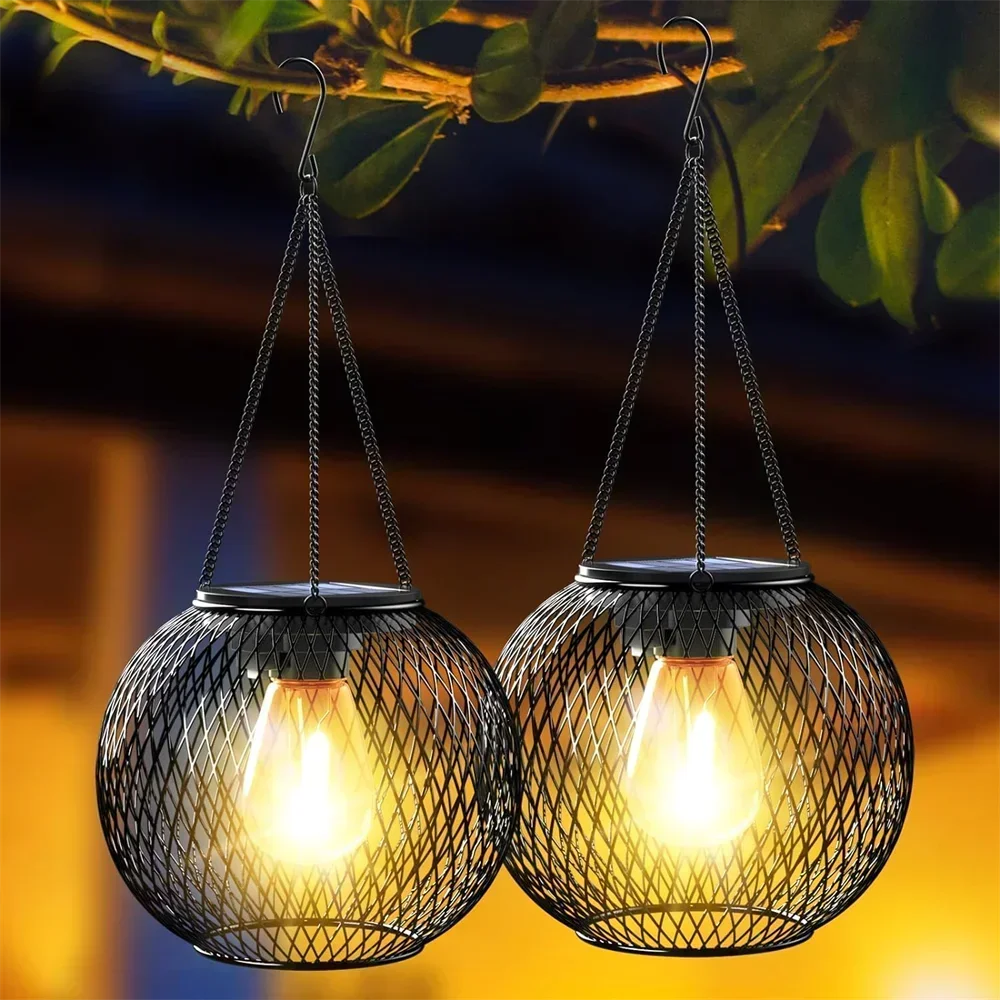 Solar Hanging Lantern | Metal Waterproof Outdoor Light | 800mAh Battery | IP65 Rated | 12–14 Hour Runtime