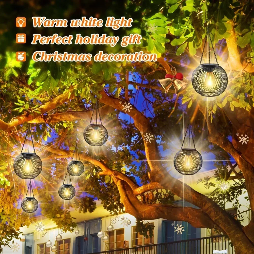 Solar Hanging Lantern | Metal Waterproof Outdoor Light | 800mAh Battery | IP65 Rated | 12–14 Hour Runtime