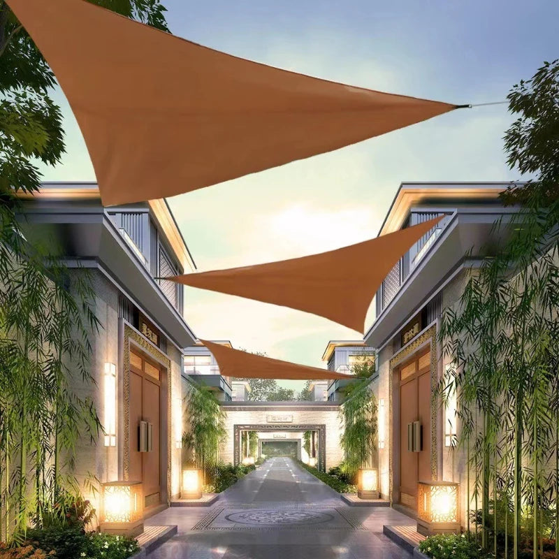 Triangle Shade Sail Canopy | 3x3x3m Waterproof Sun Cover | Outdoor Garden, Market, or Patio Awning | Gray, Orange, or Green