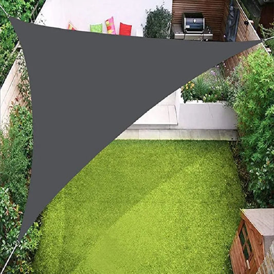 Triangle Shade Sail Canopy | 3x3x3m Waterproof Sun Cover | Outdoor Garden, Market, or Patio Awning | Gray, Orange, or Green