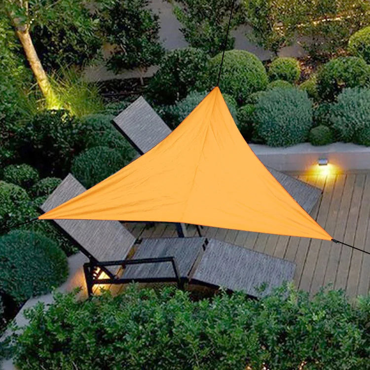 Triangle Shade Sail Canopy | 3x3x3m Waterproof Sun Cover | Outdoor Garden, Market, or Patio Awning | Gray, Orange, or Green