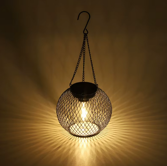 Solar Hanging Lantern | Metal Waterproof Outdoor Light | 800mAh Battery | IP65 Rated | 12–14 Hour Runtime