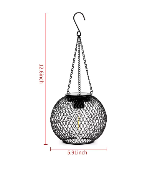 Solar Hanging Lantern | Metal Waterproof Outdoor Light | 800mAh Battery | IP65 Rated | 12–14 Hour Runtime