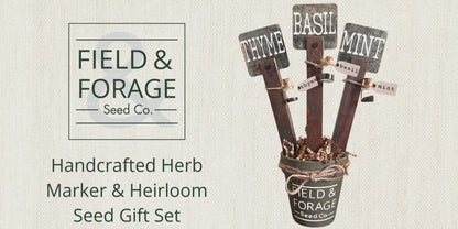 Handcrafted Herb Marker & Seed Gift Set | Rustic Garden Signs with Basil, Mint and Thyme Seeds